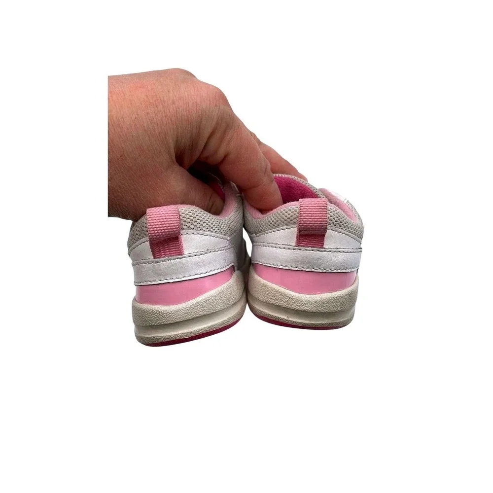 Nike Pico 3 Sneaker White Pink Hook Loop Straps Toddler 7C